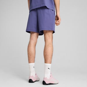 WARDROBE ESSENTIALS Men's Seersucker Relaxed 6" Shorts, Blue Crystal, extralarge